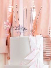 20cm Gümüş Pasta Mumu 6 Adet