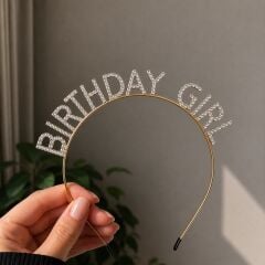 Gold Swarovski Birthday Girl Taç