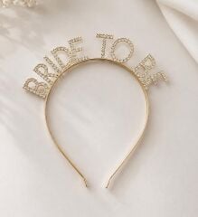 Gold Swarovski Bride To Be Taç