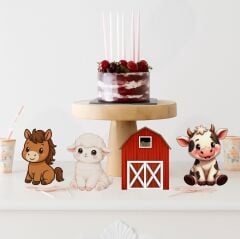 Çiftlik Teması Masa Süsü 4 Adet