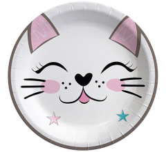 Sevimli Kedi Karton Tabak 8 Adet