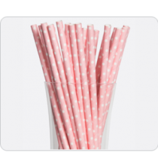 Pembe Kağıt Pipet 24 Adet