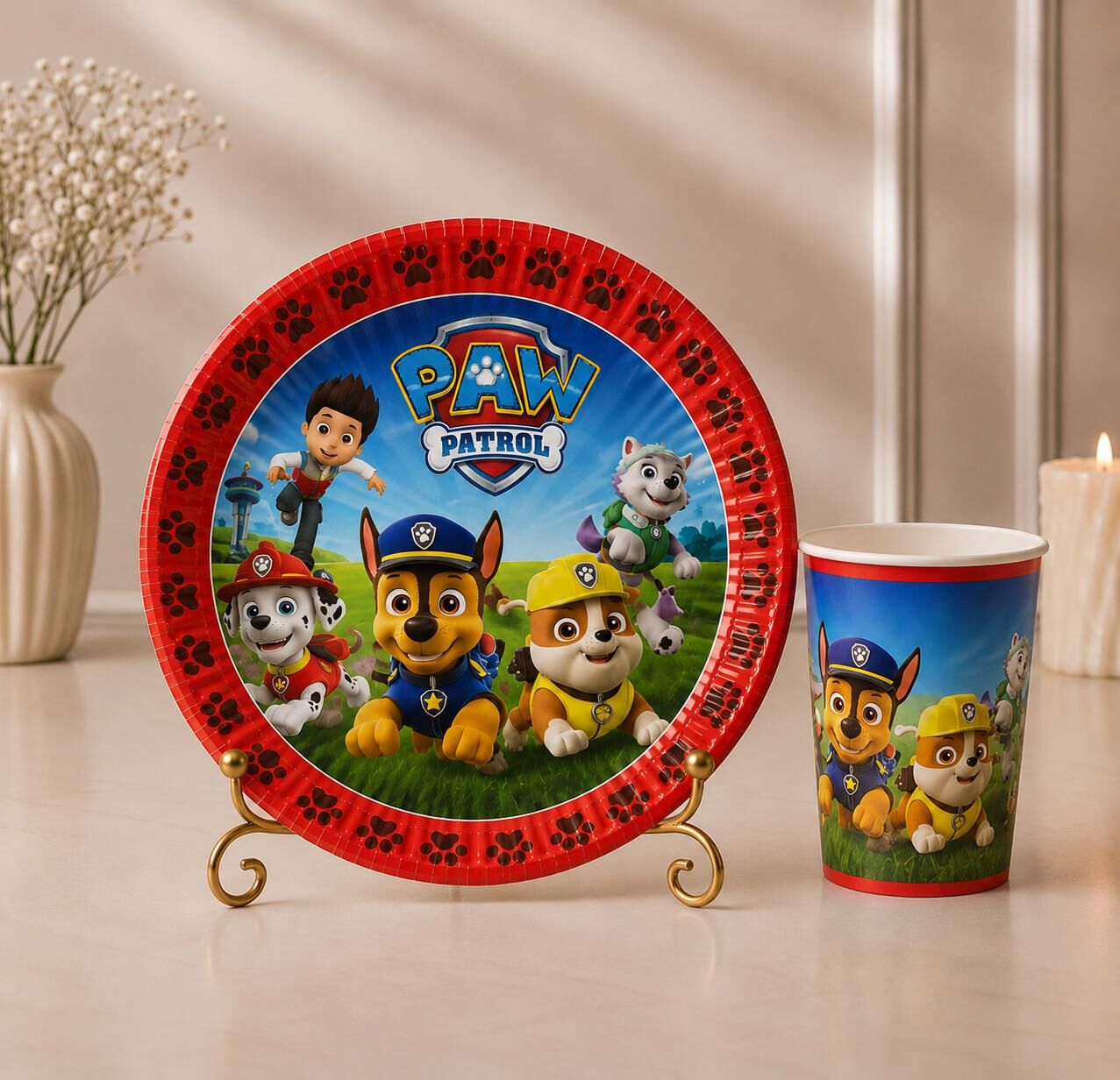 Paw Patrol Karton Tabak Bardak 8 Adet