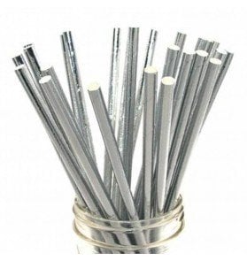 Gümüş Kağıt Pipet 24 Adet