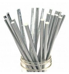 Gümüş Kağıt Pipet 24 Adet
