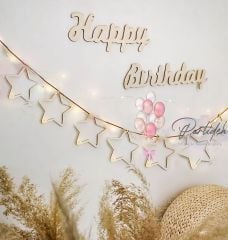 Ahşap Yıldızlı Banner Set