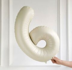 75cm 6 Krem Rakam Folyo Balon