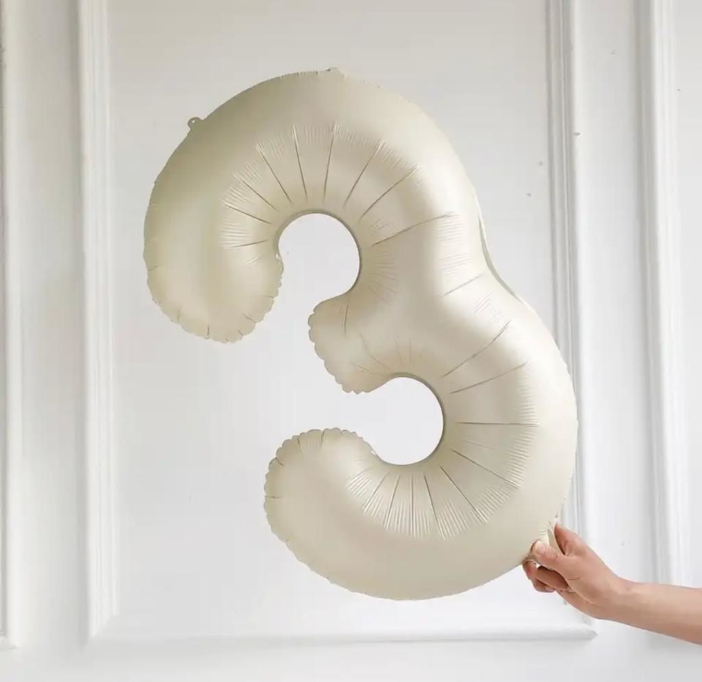 75cm 3 Krem Rakam Folyo Balon