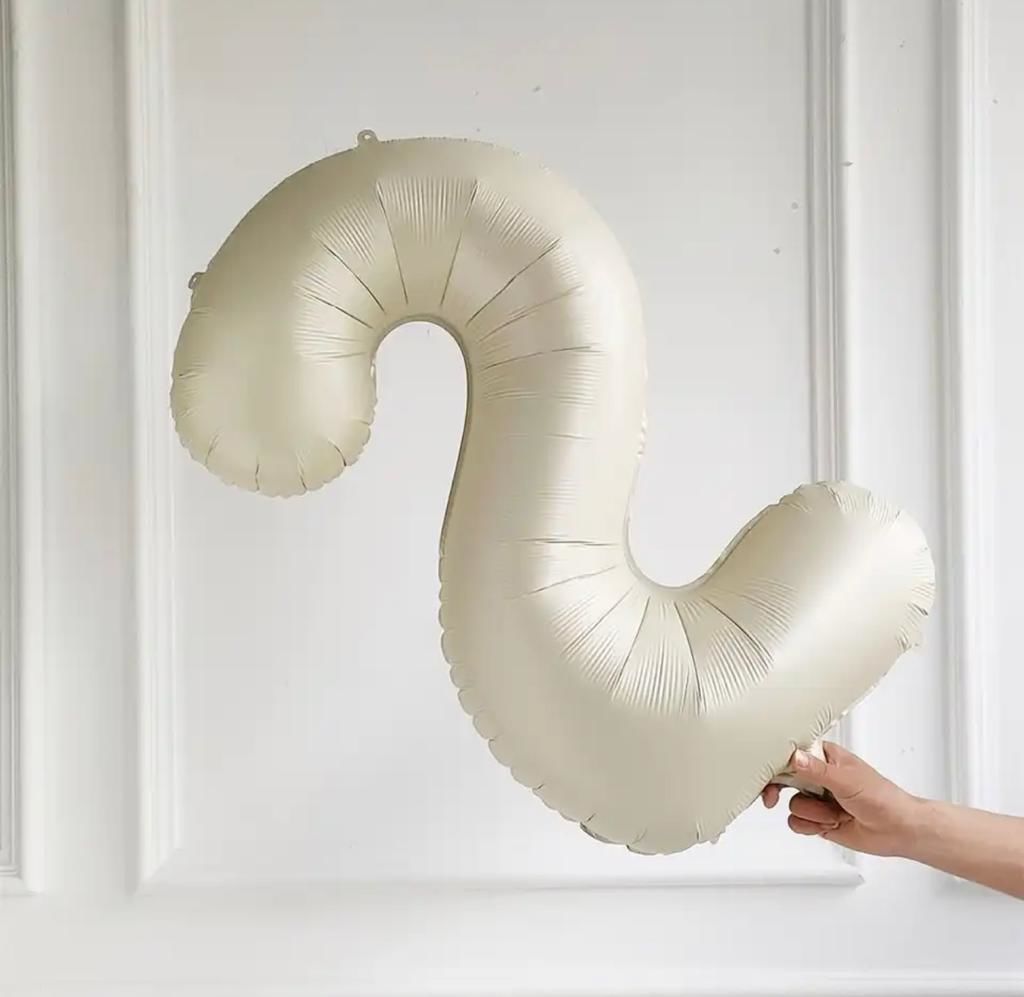 75cm 2 Krem Rakam Folyo Balon