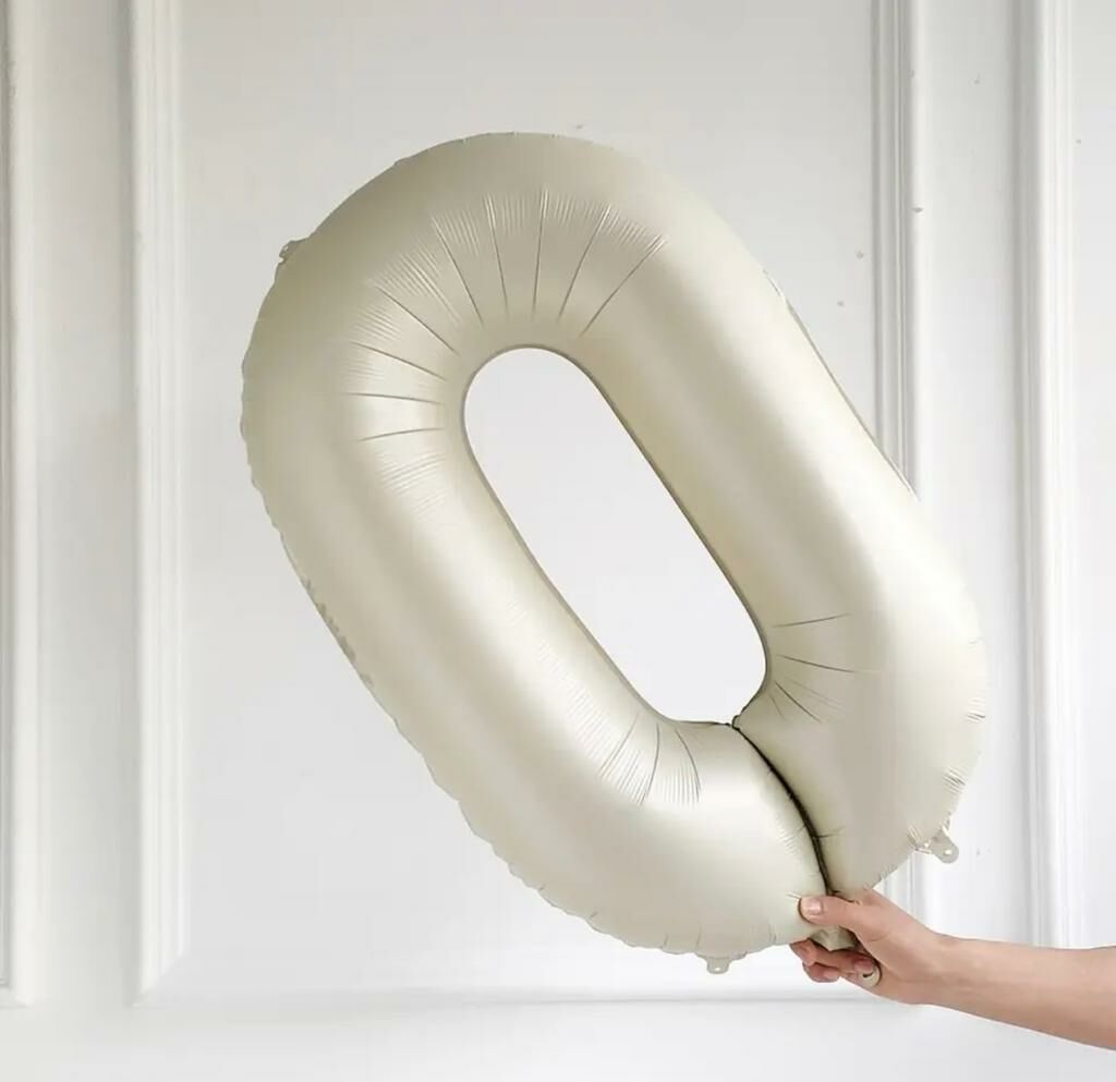 75cm 0 Krem Rakam Folyo Balon