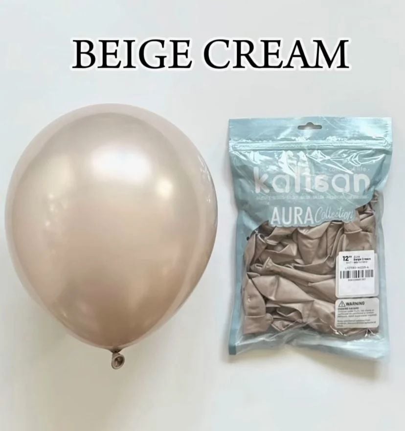 Beige Cream Aura Balon 5 Adet