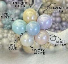 Beige Cream Aura Balon 5 Adet