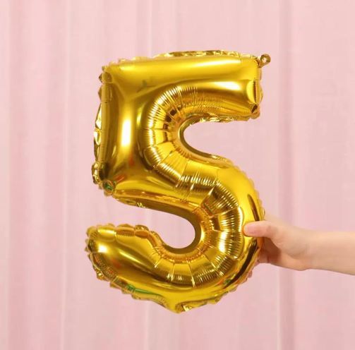 35CM 5 GOLD RAKAM BALON