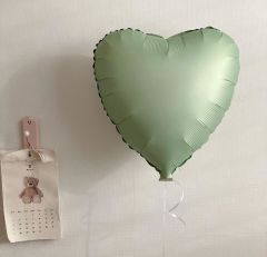 Yeşil Saten Kalp Folyo Balon 1 Adet