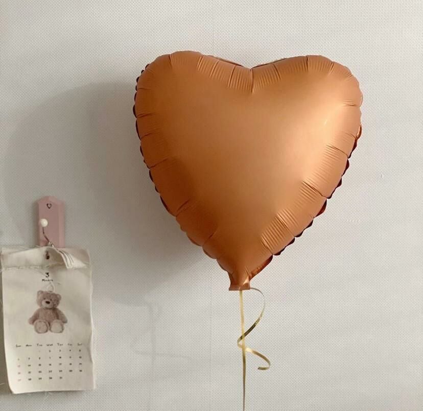 Karamel Saten Kalp Folyo Balon 1 Adet