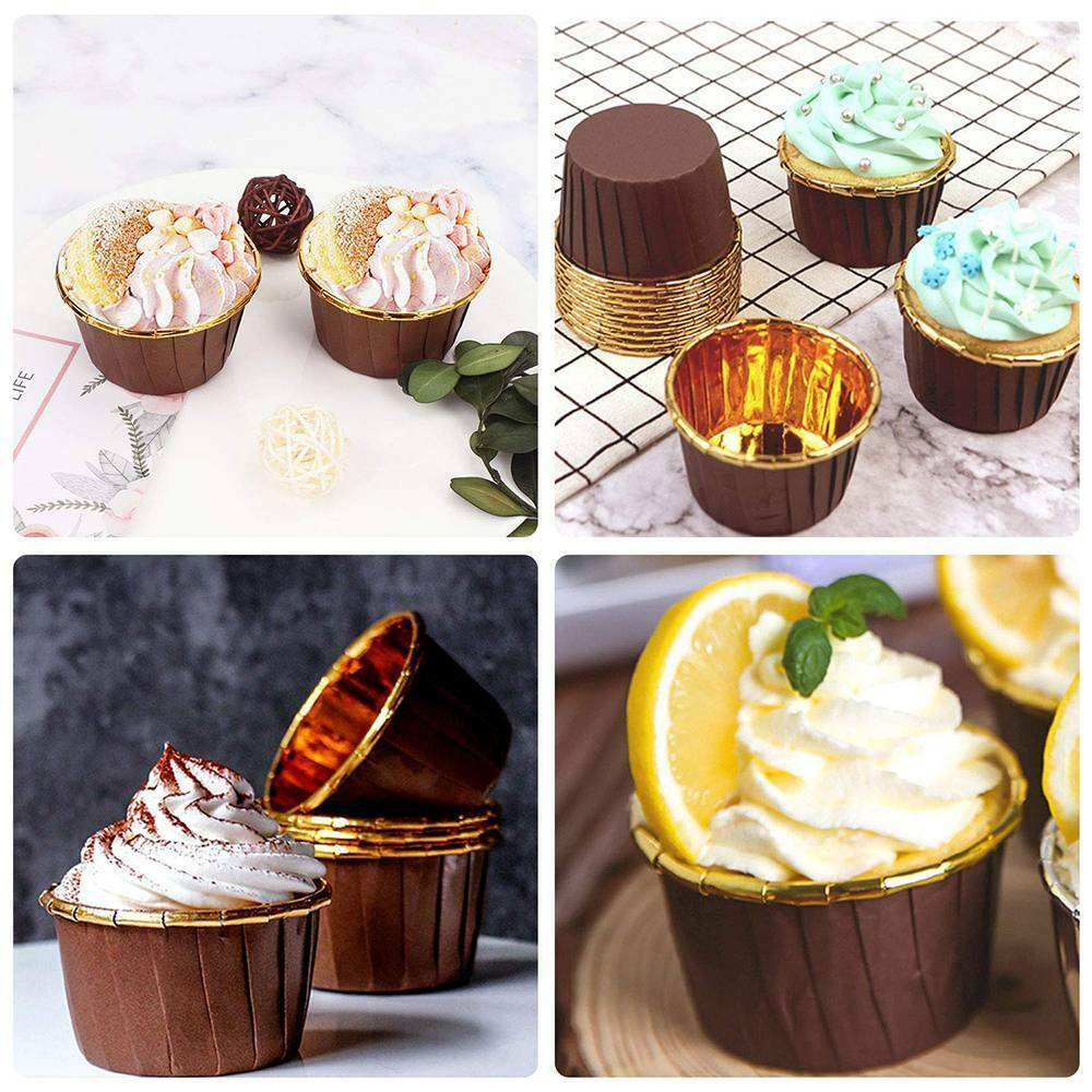 Kahverengi Folyo Muffin Kek Kalıbı 24 Adet