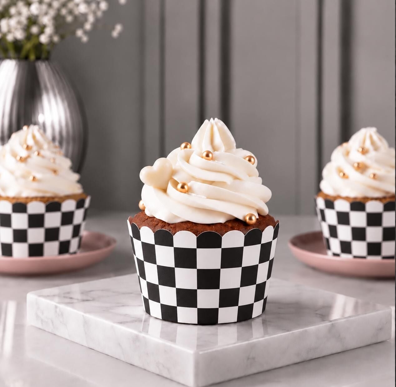 Damalı Muffin Kek Kalıbı 24 Adet