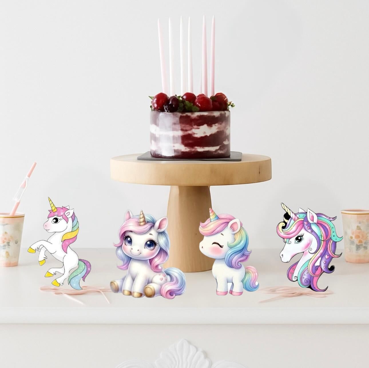 Unicorn Masa Süsü 4 Adet