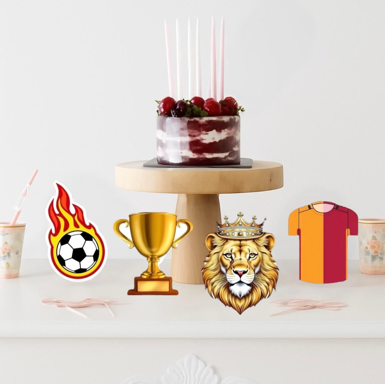 Aslan Futbol Masa Süsü 4 Adet