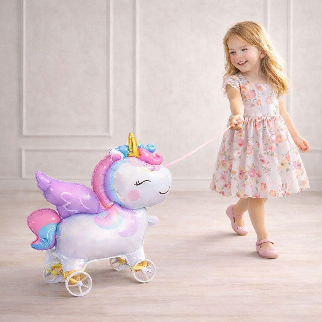 Tekerlekli Unicorn Folyo Balon