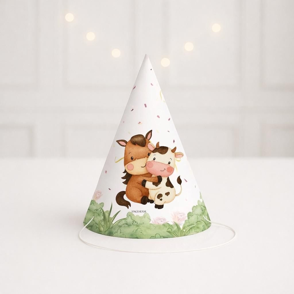 Çiftlik Teması Parti Şapkası 4 Adet