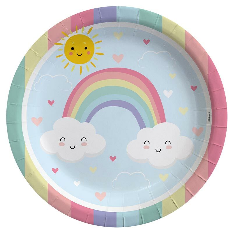 Gökkuşağı Karton Tabak 8 Adet