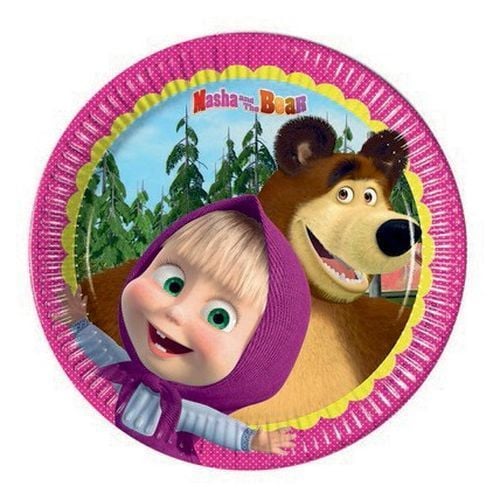Koca Ayı Ve Masha Karton Tabak 8 Adet