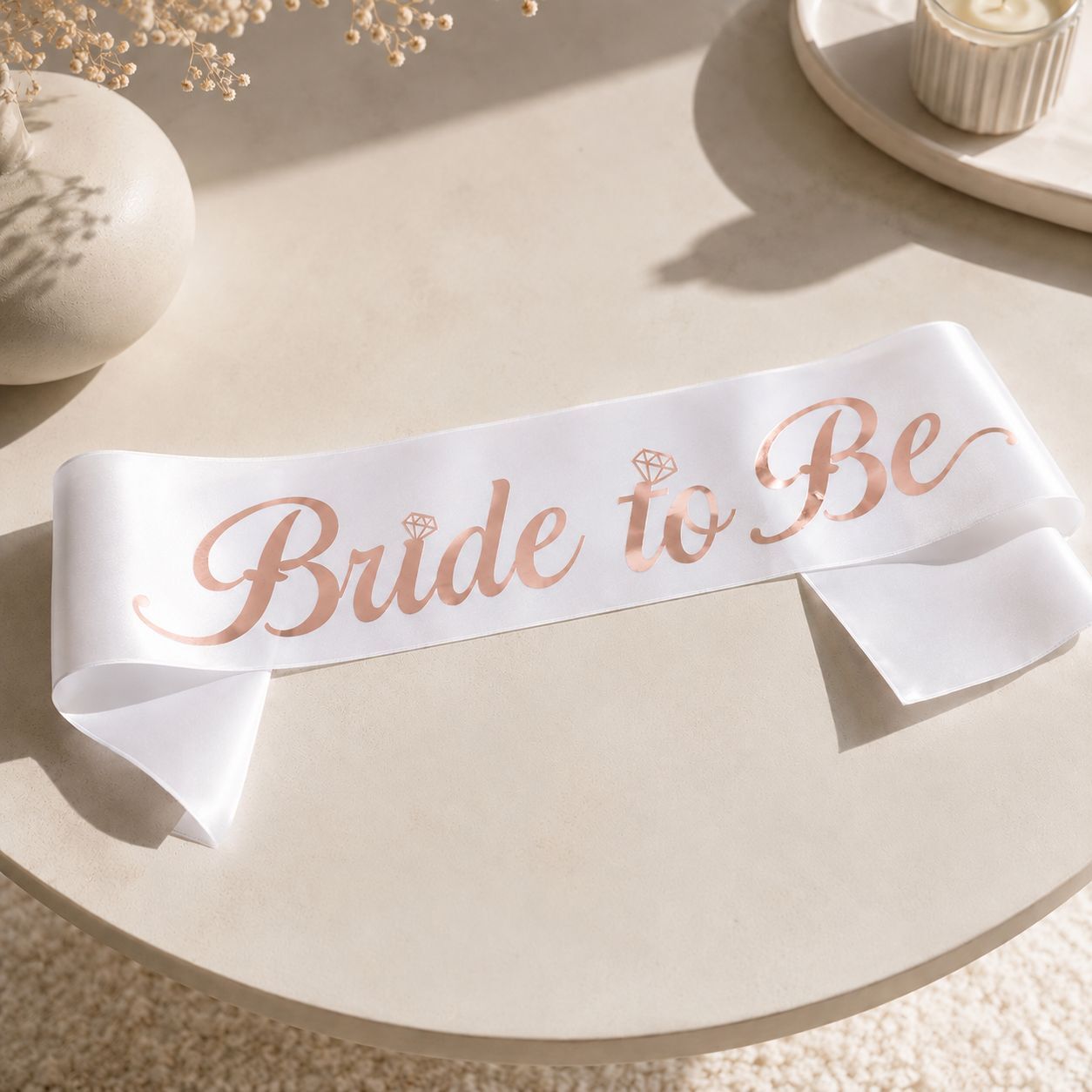Kuşak Beyaz Rose Bride To Be
