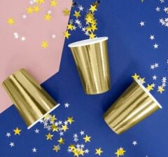 Altın Varaklı Karton Bardak 8 Adet