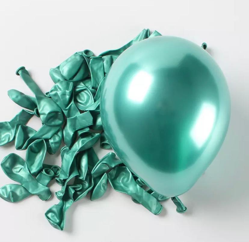 5 inç Mini Mint Yeşili Krom Balon 5 Adet