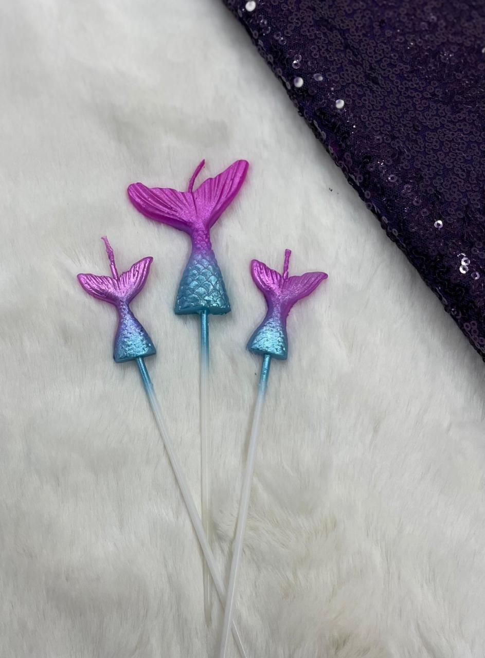 Yüzgeç Pasta Mumu 3 Adet