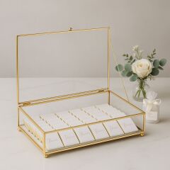 Altın Cam Çikolata Kutusu Kişiye Özel