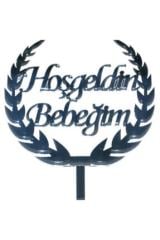 Gümüş Hoşgeldin Bebegim Pleksi Pasta Süsü