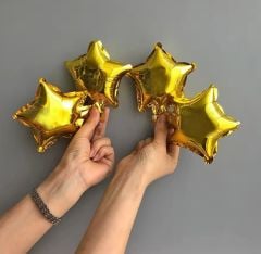 5 inç Yıldız Folyo Balon Gold 5 Adet