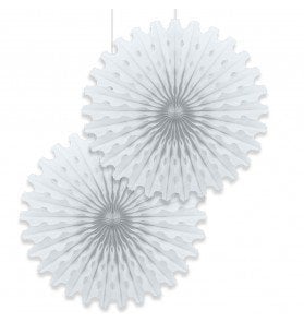 Beyaz Kağıt Yelpaze Süs 2 Adet