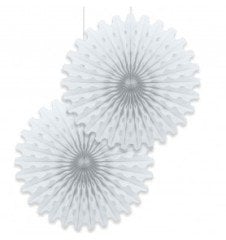 Beyaz Kağıt Yelpaze Süs 2 Adet
