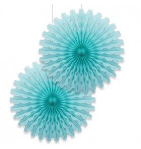 Mavi Kağıt Yelpaze Süs 2 Adet