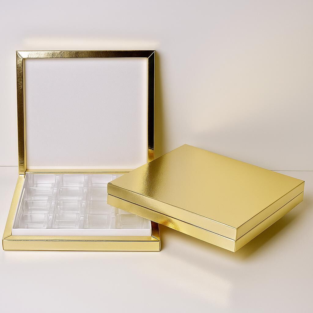 Altın Karton Çikolata Kutusu