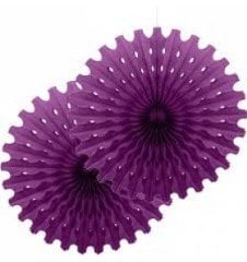 Mor Kağıt Yelpaze Süs 2 Adet