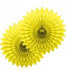 Sarı Kağıt Yelpaze Süs 2 Adet