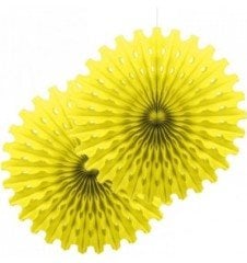 Sarı Kağıt Yelpaze Süs 2 Adet