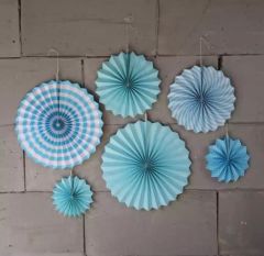 Mavi Yelpaze Süs 6 Adet