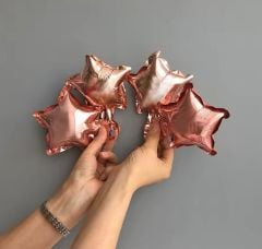 5 İNC MİNİ ROSEGOLD YILDIZ BALON 5 ADET