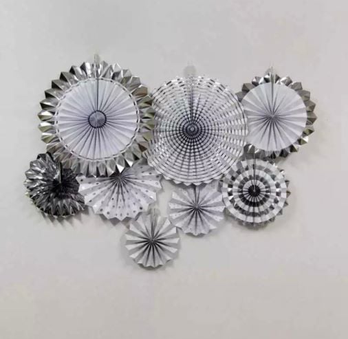 Gümüş Yelpaze Süs 6 Adet