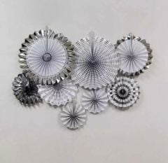 Gümüş Yelpaze Süs 6 Adet