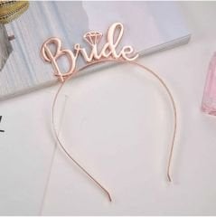 Rosegold Bride Tektaşlı Metal Taç