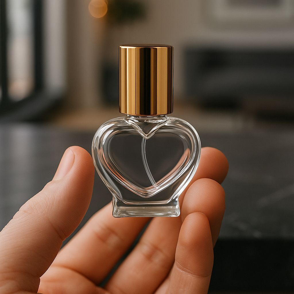 Cam Mini Kalp Sprey Şişesi