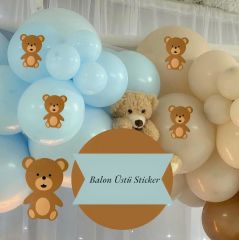 Ayıcık Balon Üstü Sticker 8 Adet