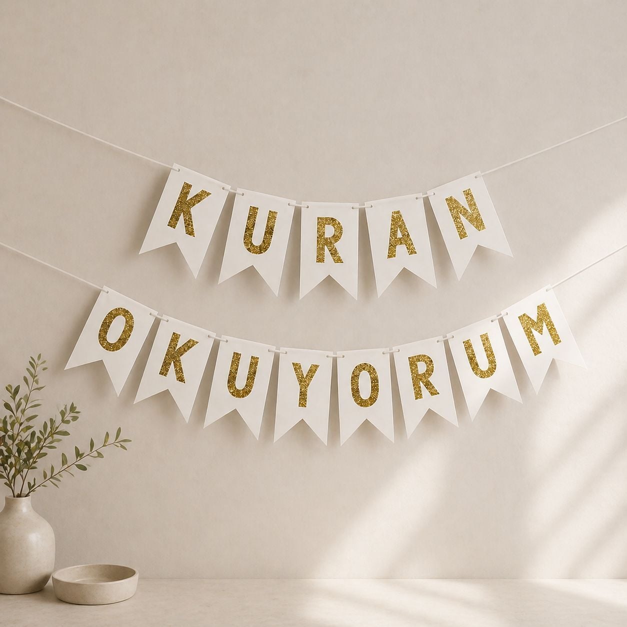 Kuran Okuyorum Yazısı Beyaz Altın