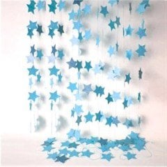 Mavi Yıldız Asma Süs 3 Metre